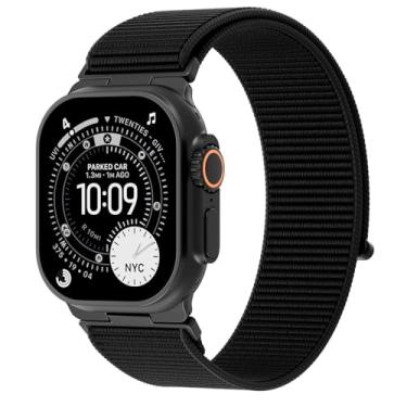 Imagem de Pulseiras esportivas de nylon compatíveis com Apple Watch Ultra séries 3/2/1 11/10/9/8/SE/7/6/5/4/3 de 49 mm, 46 mm, 45 mm, 44 mm e 42 mm