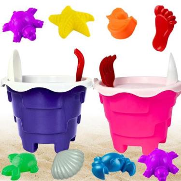 Imagem de Kit Baldinho Rei do Balde com 8 Peças Praia Areia Terra Infantil Origi