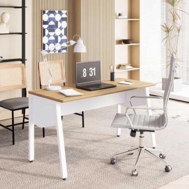 Imagem de Mesa Escrivaninha 1,35m com Tampo Chanfrado Pés Metálicos F5 - F5 Offi