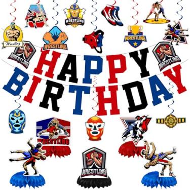 Imagem de Wrestling Party Decorations Wrestler Match Birthday Party Decor Supplies for Wrestling Theme Party Favors Birthday Decor