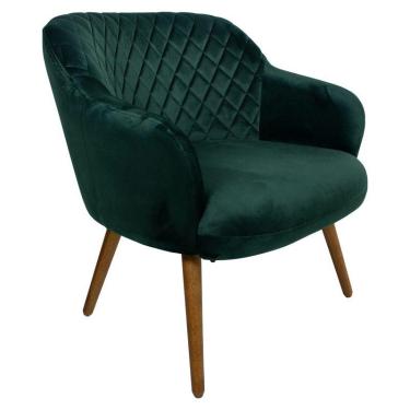 Imagem de Poltrona Kitana Pés Madeira Palito Veludo Verde