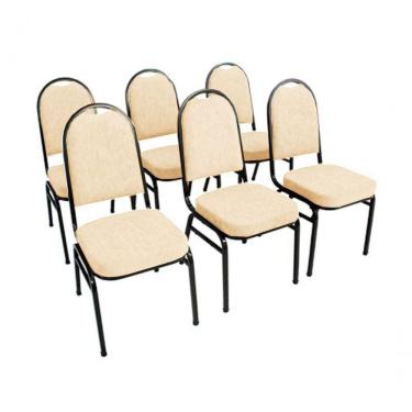Imagem de Kit Com 6 Cadeiras Para Auditórios Linha Hotel Bege