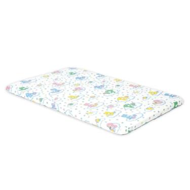 Imagem de Trocador de Fraldas Slim para Bebê, Impermeável, PVC, Azul Bebê, 44 x 66 cm, Antifúngico, com Espuma D14, para Cômoda (Azul Nuvem)