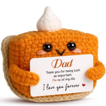 Imagem de Presentes de agradecimento para o pai, filha, filho, esposa, mini torta de abóbora de crochê, presentes de aniversário de pelúcia para o pai, padrasto, dia das bruxas, Ação de Graças, Natal, meia para