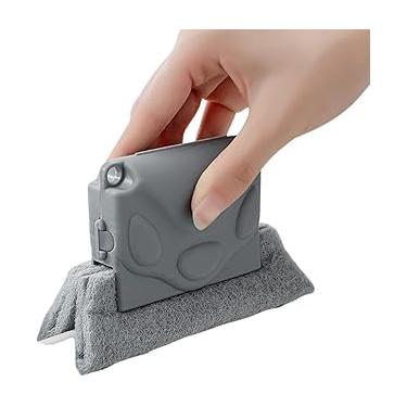 Imagem de Escova de Limpeza Multiuso para Trilhos e Janelas, Limpador com Base de Microfibra, Kit para Limpeza de Persianas e Cantos