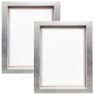 Imagem de Chewtoyo Molduras de serigrafia, 2 unidades de alumínio 50 x 40 cm com malha 160 para tecido, madeira, cerâmica - leve e para vários usos