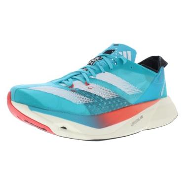 Imagem de adidas Tênis feminino Adizero Adios Pro 3, Ciano lúcido/branco nuvem/vermelho brilhante, 36