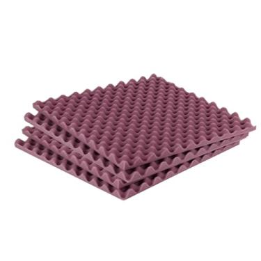 Imagem de Painéis acústicos de 20 peças, painéis de espuma acústica à prova de som de caixa de ovo, tratamentos acústicos de estúdio de gravação (50 x 50 x 8 cm/19,6 x 19,6 x 3,1 pol, roxo)