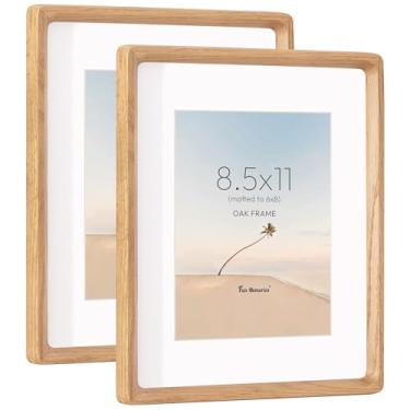 Imagem de Moldura de madeira de carvalho originária dos EUA com vidro temperado HD, canto arredondado feito à mão, molduras de madeira 20 x 28 cm, molduras de madeira de 20 x 20 cm, molduras de 20 x 20 cm, tela