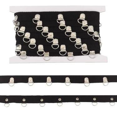 Imagem de letsinstyle Acabamento de ilhós pretos de 5 metros com anéis D, fitas de sarja com ilhós, fita de ilhós de metal para costura de vestuário, espartilho, camisa, vestido e saia decoração