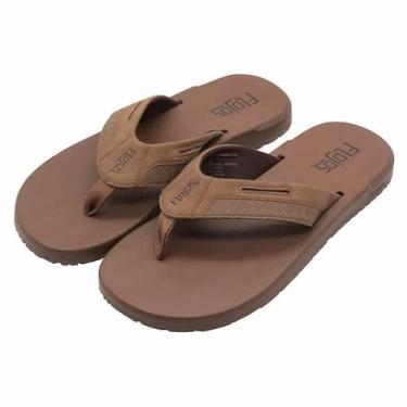 Imagem de Flojos Chinelo masculino de espuma viscoelástica, preto/marrom, Marrom, 44