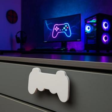 Imagem de Puxador de Gaveta Gamer – Controle de Videogame Decorativo para Quarto ou Setup Gamer (Branco)