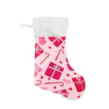 Imagem de GakkiGii Meia de Natal grande de bengala doce, decoração de Natal suspensa para parede de árvore de lareira, 45 x 31 cm