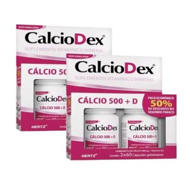 Imagem de Kit Calciodex 500mg + Vitamina D3 - 240 Cápsulas - Kley Hertz