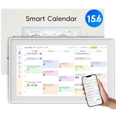 Imagem de Calendário digital, agenda de parede atualizada de 15,6 polegadas, calendário eletrônico e tabela de tarefas, com recurso de moldura digital, ótimo para organizar seu calendário de 2026