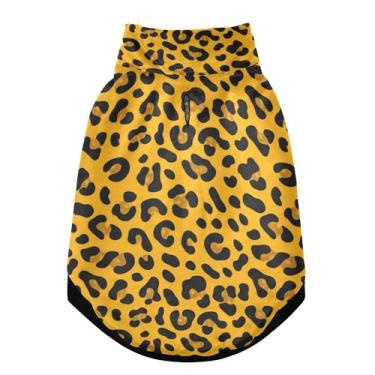 Imagem de SEHANY Casaco de cachorro marrom com estampa de leopardo para cães pequenos, superquente à prova de vento, jaqueta de inverno macia e aconchegante para clima de neve fria com coleira para animais de