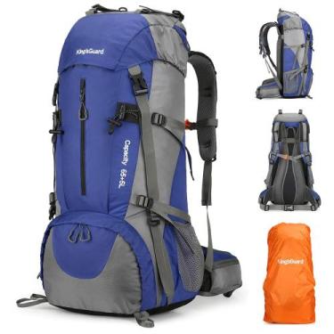 Imagem de Mochila de Senderismo King'sGuard 70L Impermeable Camping Azul Profund