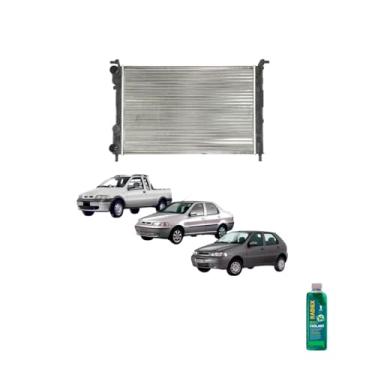 Imagem de Kit Radiador Palio Strada 96 + Aditivo Radiador Radiex R1882 Verde