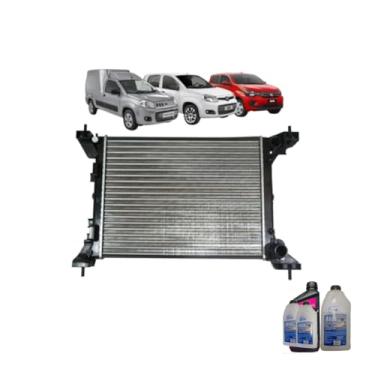 Imagem de Kit Radiador Novo Uno/Pálio Evo 10> Mobi 16> com Aditivo e Água Desmineralizada