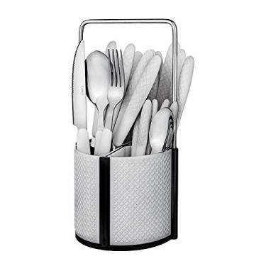 Imagem de Conjunto De Talheres Varanda Gourmet Diamond 24 peças Branco, TAL9836-br, Euro Home