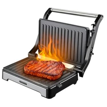 Imagem de Sanduicheira e Mini Grill HQ 180º 1000W Antiaderente Inox HQ-SG002 220V