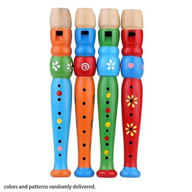 Imagem de Instrumento Musical Flauta Piccolo de Madeira Brinquedo Educação Infantil Bebê Criança