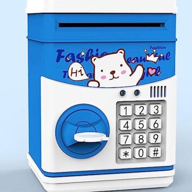 Imagem de Generic Presente Bonito do Brinquedo do Cofrinho das Crianças, Banco de Poupança de Dinheiro de Grande Capacidade Com Música e Narrativa, Material Plástico Durável (Azul)