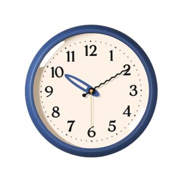 Imagem de Relógio de parede Relógio de parede moderno e minimalista, silencioso, alimentado por bateria, para uso doméstico. Fonte grande para decoração de casa(Blue)