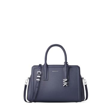 Imagem de Michael Kors Laila Bolsa média, ferragens prateadas/couro de cabra em relevo/azul social