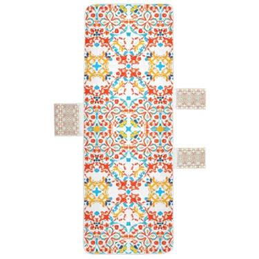 Imagem de STAYTOP Capa de toalha de cadeira de descanso 215,88 cm x 76,2 cm, capa de espreguiçadeira macia, capas de cadeira de praia com bolsos para jardim, pátio, pátio, banhos de sol, gramado, estampa