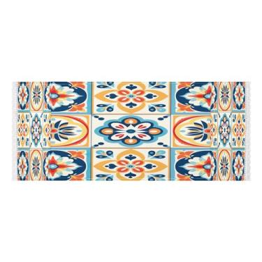 Imagem de Wassud Capas de lavadora e secadora de azulejos geométricos, protetor de lavadora com sacos de armazenamento, capa de geladeira à prova de poeira com bolsos para lavanderia doméstica, cozinha, 120 x