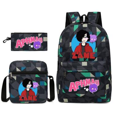 Imagem de Conjunto de mochilas Aphmaus Anime School, 3 peças com bolsa de ombro