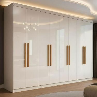 Imagem de Guarda-Roupa Casal German 8 Portas 4 Gavetas Branco - Maxel