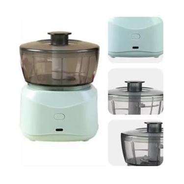 Imagem de Mini Processador de Alimentos Elétrico Sem Fio 300ml - Cortador de Alho e Legumes com Lâmina Inoxidável e Base Antiderrapante
