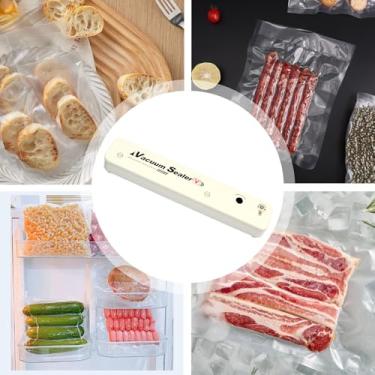 Imagem de Seladora De Sacos | Elétrica Hermética Portátil Reutilizável,Máquina Seladora E Resseladora A Vácuo Portátil - para Conservação de Carne Crua e Frutos do Mar no Frigorífico e