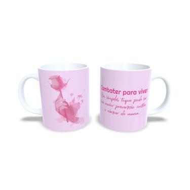 Imagem de Caneca de Cerâmica 325ml Outubro Rosa, Tema Conscientização, Acabamento Brilhante, Resistente a Microondas, Reutilizável (2188)