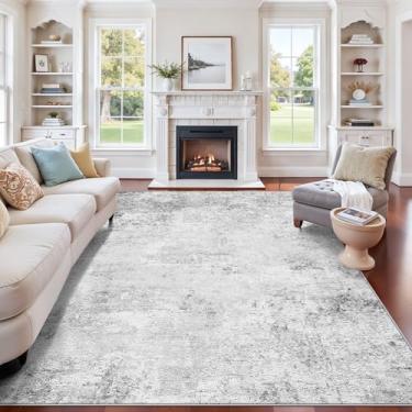 Imagem de RUUGME Tapete de área de sala de estar 7 x 23 cm: tapetes antiderrapantes laváveis abstratos para sala de jantar/quarto, tapetes resistentes a manchas, decoração de quarto ultra fino e macio para piso