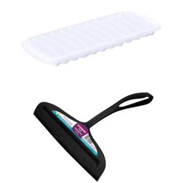 Imagem de Kit 1 Rodo de pia Preto e 1 Forma de gelo Plástico