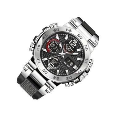 Imagem de Relógio Para Homens Com Mostrador Analógico E Digital,Relógio de com Mostrador e Ponteiros Fosforescentes | Acessório De Pulso Luminescente - Indicado para Desporto, Estilo Casual, Formal, Uso no Escr