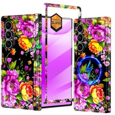 Imagem de Hekodonk Capa para Galaxy Z Fold 7, [compatível com MagSafe] [protetor de tela embutido] [proteção de dobradiça], capa magnética fina à prova de choque feminina para meninas para Samsung Galaxy Z Fold