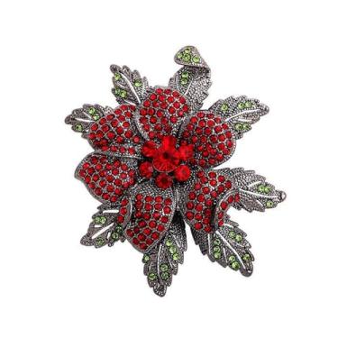 Imagem de Broche de flor de strass para mulheres vintage flores românticas broche de lapela elegante broche de corpete feminino acessórios de roupas de moda feminina baile festa de dança declaração de casamento