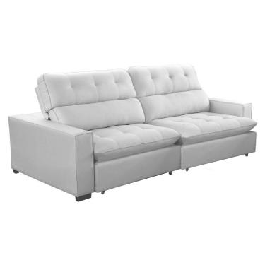 Imagem de Sofá 2 Lugares 2,50m Retrátil Reclinável Veludo Andreia Lansofbr Cinza