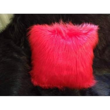 Imagem de Almofada de luxo com enchimento de pelo alto, 45x45(Vermelho)