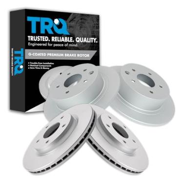 Imagem de TRQ Kit de 4 rotores revestidos de freio a disco dianteiro e traseiro para Nissan Sentra