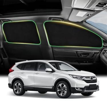 Imagem de KOCZIL Para-sol de janela lateral para CRV 2017-2022, capas de janela de tecido de camurça para carro de privacidade, ajuste personalizado sem anéis de aço, instalação magnética de proteção UV e calor