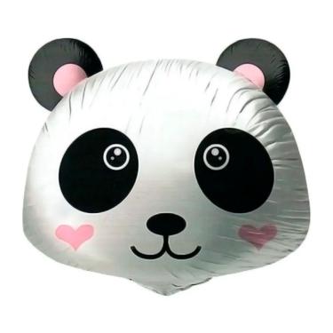 Imagem de Balão Metalizado Cabeça De Panda Coração - 24 Polegadas