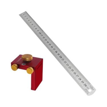 Imagem de Régua De Marcação Em T Para Marcenaria, Régua De Aço, Bloco De Posicio