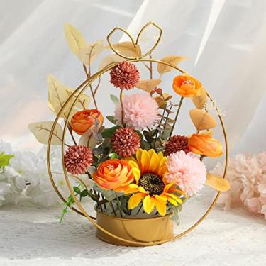 Imagem de Paper Spiritz Flores artificiais para centros de mesa de centro de mesa floral para mesa de coração, flores de seda para recepção de cerimônias para decoração de casa