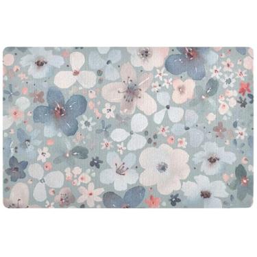 Imagem de TSENQUE Tapete de porta personalizado flores silvestres aquarela margarida outono tapete engraçado porta da frente decoração outono tapetes de porta interna para entrada de casa 81,3 cm x 50,8 cm