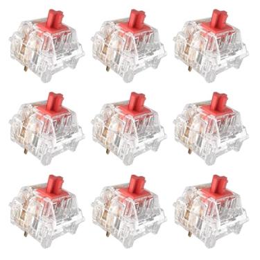 Imagem de Gngzyte Teclado mecânico para jogos Crysta Red Switches, 3 pinos 50gf RGB SMT interruptor linear, à prova de poeira e à prova d'água (vermelho Crysta 36 peças)